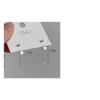 1 Pair Romantic Simple Style Star Tassel Sterling Silver Drop Earrings main image 2