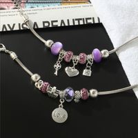 Wholesale Jewelry Elegant Cute Heart Shape Flower Butterfly Iron Crystal Zircon White Gold Plated Plating Inlay Bracelets main image 4