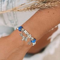 Wholesale Jewelry Elegant Cute Heart Shape Flower Butterfly Iron Crystal Zircon White Gold Plated Plating Inlay Bracelets main image 2