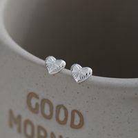 1 Pair Romantic Heart Shape Bow Knot Sterling Silver Ear Studs main image 5
