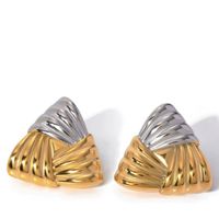 1 Pair Basic Modern Style Classic Style Triangle Plating 304 Stainless Steel 18K Gold Plated Ear Studs main image 5