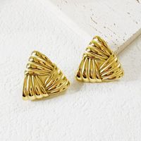 1 Pair Basic Modern Style Classic Style Triangle Plating 304 Stainless Steel 18K Gold Plated Ear Studs main image 3