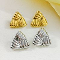 1 Pair Basic Modern Style Classic Style Triangle Plating 304 Stainless Steel 18K Gold Plated Ear Studs main image 1