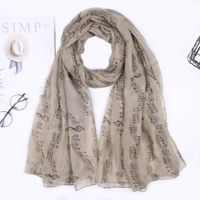 Women's Simple Style Notes Polyester Scarf sku image 2