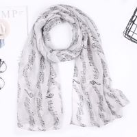 Women's Simple Style Notes Polyester Scarf sku image 6