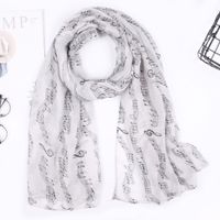 Women's Simple Style Notes Polyester Scarf main image 4