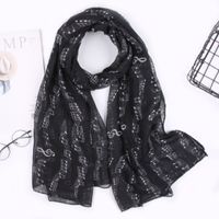 Women's Simple Style Notes Polyester Scarf sku image 3