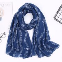 Women's Simple Style Notes Polyester Scarf sku image 7
