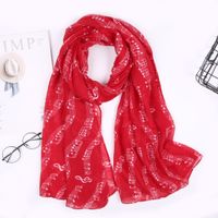 Women's Simple Style Notes Polyester Scarf sku image 5