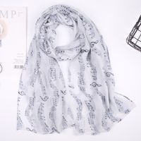 Women's Simple Style Notes Polyester Scarf sku image 8