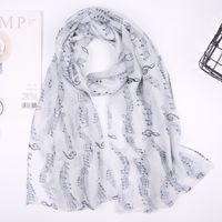 Women's Simple Style Notes Polyester Scarf main image 2