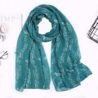 Women's Simple Style Notes Polyester Scarf sku image 4