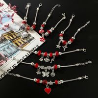 Wholesale Jewelry Elegant Glam Heart Shape Flower Butterfly Iron Crystal Zircon White Gold Plated Plating Inlay Bracelets main image 1