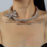 Elegant Lady Flower Alloy Inlay Rhinestones Women's Pendant Necklace Choker sku image 14
