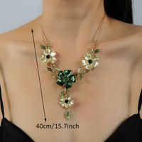 Elegant Lady Flower Alloy Inlay Rhinestones Women's Pendant Necklace Choker sku image 12