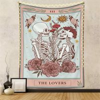 Bohemian Skull Rose Flowers Printing Tapestry Wholesale Nihaojewelry sku image 7