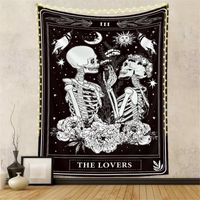 Bohemian Skull Rose Flowers Printing Tapestry Wholesale Nihaojewelry sku image 18