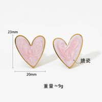 316 Stainless Steel  16K Gold Plated White Gold Plated Gold Plated Simple Style Classic Style Heart Shape Earrings Necklace main image 5