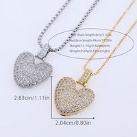 Wholesale Elegant Lady Heart Shape Copper Inlay 18K Gold Plated White Gold Plated Zircon Pendant Necklace main image 2