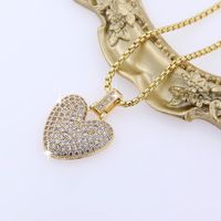 Wholesale Elegant Lady Heart Shape Copper Inlay 18K Gold Plated White Gold Plated Zircon Pendant Necklace sku image 3