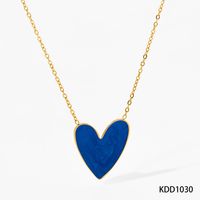 316 Stainless Steel  16K Gold Plated White Gold Plated Gold Plated Simple Style Classic Style Heart Shape Earrings Necklace sku image 11
