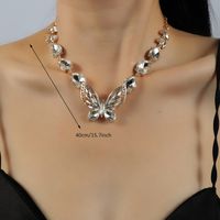 Elegant Lady Flower Alloy Inlay Rhinestones Women's Pendant Necklace Choker sku image 15