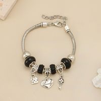 Wholesale Jewelry Casual Sweet Simple Style Heart Shape Flower Butterfly Iron Crystal Zircon White Gold Plated Plating Inlay Bracelets sku image 5
