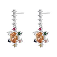 1 Pair IG Style Modern Style Round Petal Plating Inlay Copper Zircon 18K Gold Plated Ear Studs main image 10