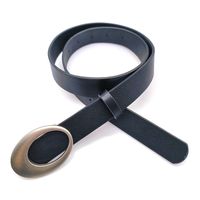 Simple Style Solid Color Pu Leather Alloy Buckle Women's Leather Belts main image 5