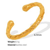 Casual Retro Sweet Irregular 304 Stainless Steel 18K Gold Plated Bangle In Bulk sku image 1