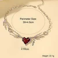 Hip-Hop Exaggerated Punk Hand Heart Shape Alloy Enamel 18K Gold Plated Women's Necklace main image 2