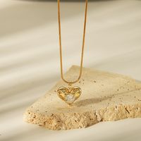 304 Stainless Steel Copper 18K Gold Plated Casual Simple Style Inlay Star Heart Shape Zircon Pendant Necklace main image 3