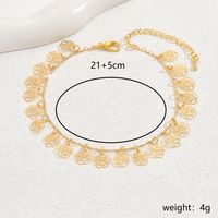 Vacation Beach Heart Shape Rose Lock Iron Copper Tassel 18K Gold Plated Women's Anklet main image 3
