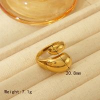 Basic Commute Solid Color 304 Stainless Steel 14K Gold Plated Open Rings In Bulk sku image 2