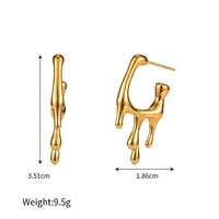 1 Pair Casual Commute Lava Plating 304 Stainless Steel 18K Gold Plated Ear Studs main image 2