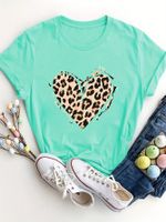 Women's T-shirt Short Sleeve T-Shirts Round Casual Leopard main image 2