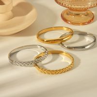 304 Stainless Steel 18K Gold Plated Basic Modern Style Classic Style Plating Solid Color Bangle main image 7