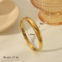 304 Stainless Steel 18K Gold Plated Basic Modern Style Classic Style Plating Solid Color Bangle sku image 4