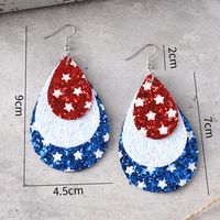 1 Pair Casual Retro Star Water Droplets Sequins Layered Pu Leather Drop Earrings main image 2