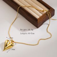 Copper 18K Gold Plated Basic Modern Style Classic Style Heart Shape Solid Color Pendant Necklace main image 2