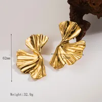 1 Pair Vintage Style Exaggerated Classic Style Irregular Solid Color Plating 304 Stainless Steel 18K Gold Plated Ear Studs main image 2