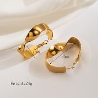 1 Pair Basic Modern Style Classic Style Irregular Round 304 Stainless Steel 18K Gold Plated Hoop Earrings Drop Earrings main image 3