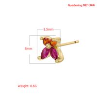 1 Pair Elegant Lady Classic Style Butterfly Plating Inlay Copper Zircon 18K Gold Plated Ear Studs main image 2