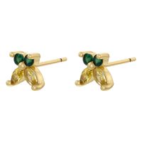 1 Pair Elegant Lady Classic Style Butterfly Plating Inlay Copper Zircon 18K Gold Plated Ear Studs main image 6