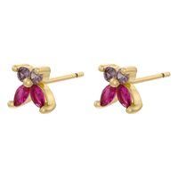 1 Pair Elegant Lady Classic Style Butterfly Plating Inlay Copper Zircon 18K Gold Plated Ear Studs main image 4
