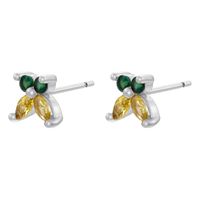 1 Pair Elegant Lady Classic Style Butterfly Plating Inlay Copper Zircon 18K Gold Plated Ear Studs main image 7
