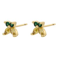 1 Pair Elegant Lady Classic Style Butterfly Plating Inlay Copper Zircon 18K Gold Plated Ear Studs main image 3