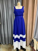 Women's Strap Dress Simple Style Square Neck Sleeveless Color Block Midi Dress Holiday Daily main image 2