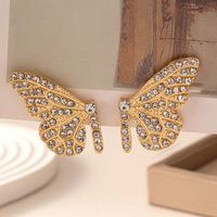 1 Pair Sweet Korean Style Butterfly Inlay Zinc Alloy Rhinestones Ear Studs main image 1