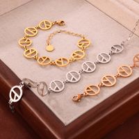 Casual Simple Style Commute Round Lines 304 Stainless Steel 18K Gold Plated Bracelets In Bulk main image 6